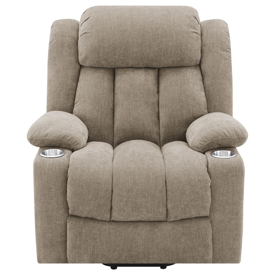 (image for) Houston Upholstered Power Lift Recliner Chair Camel