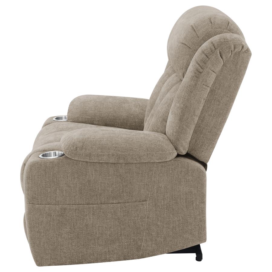 (image for) Houston Upholstered Power Lift Recliner Chair Camel