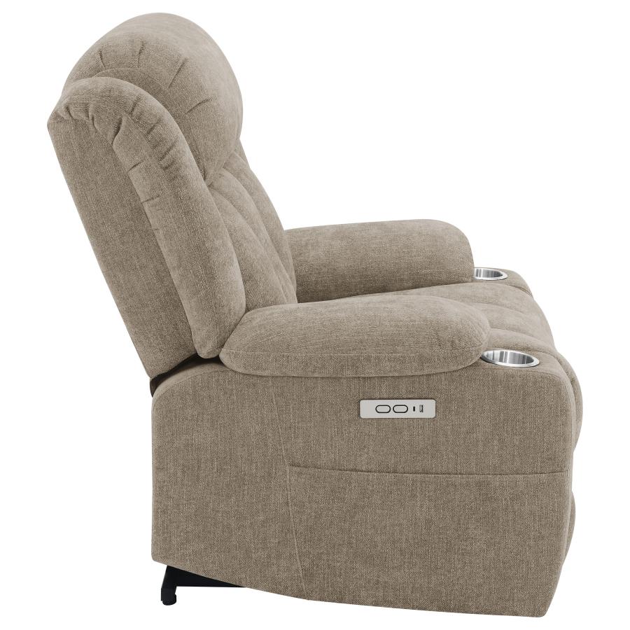 (image for) Houston Upholstered Power Lift Recliner Chair Camel