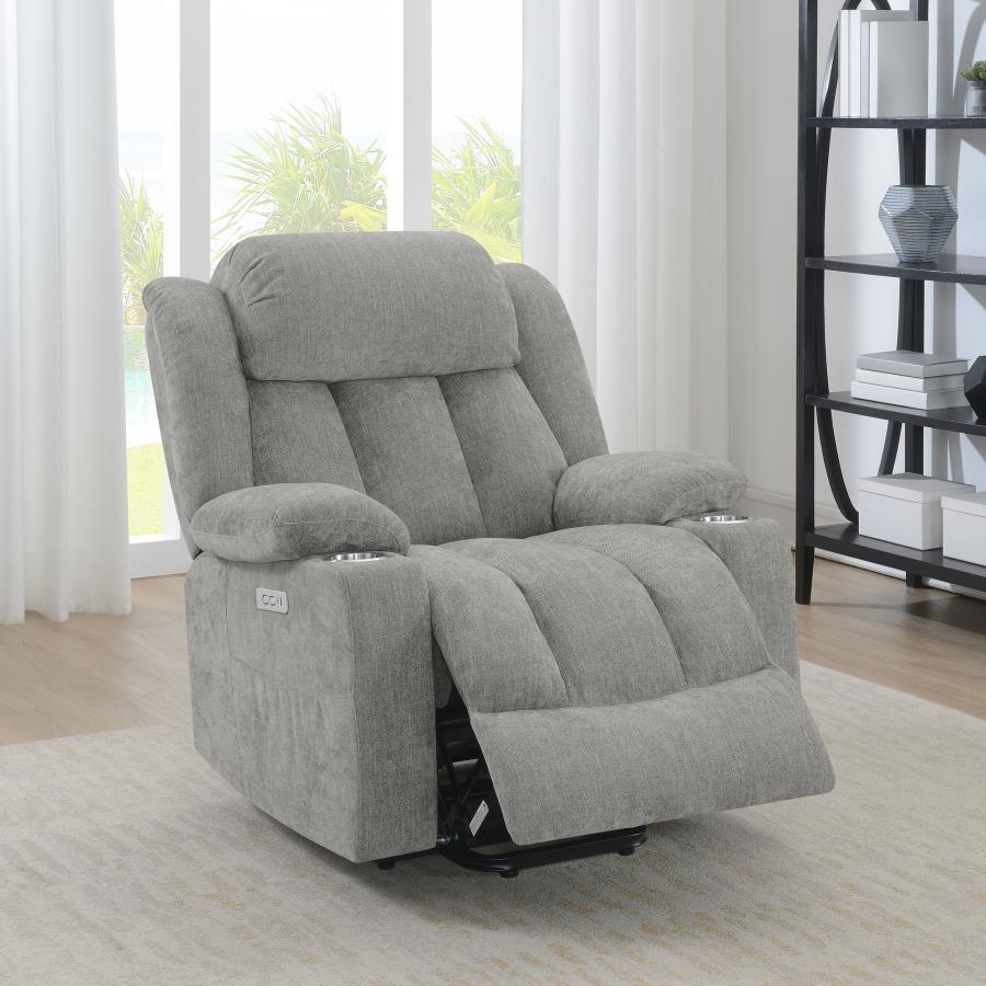 (image for) Houston Upholstered Power Lift Recliner Grey