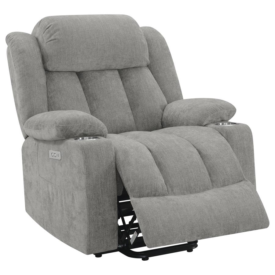 (image for) Houston Upholstered Power Lift Recliner Grey