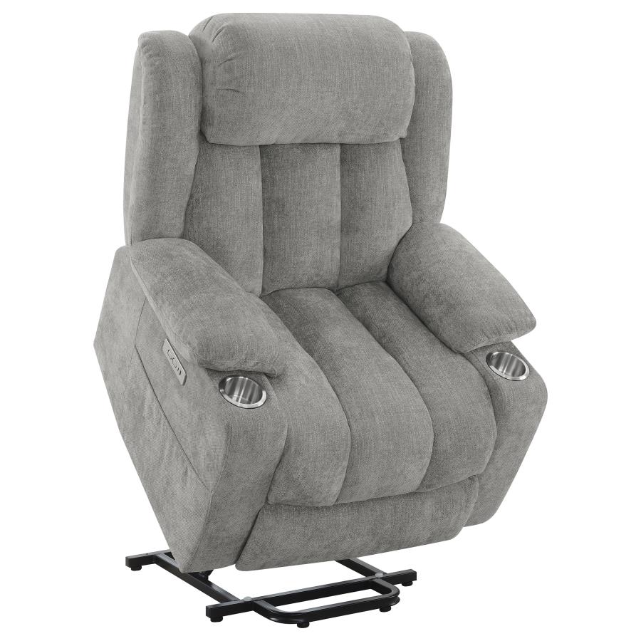 (image for) Houston Upholstered Power Lift Recliner Grey