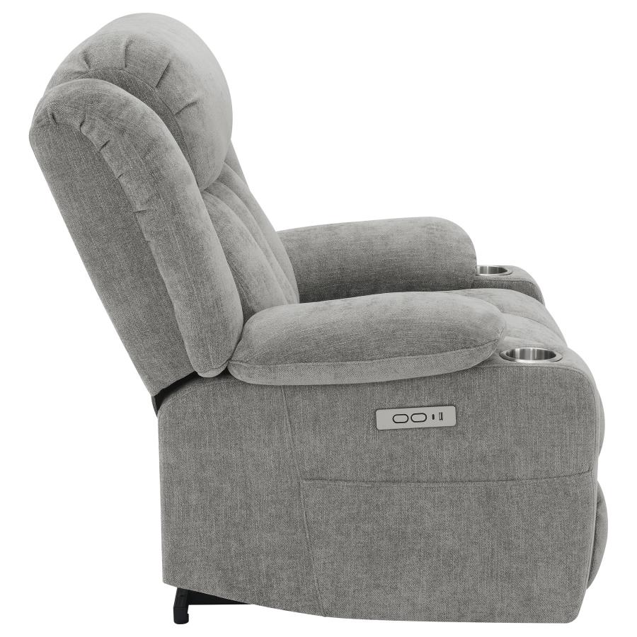 (image for) Houston Upholstered Power Lift Recliner Grey