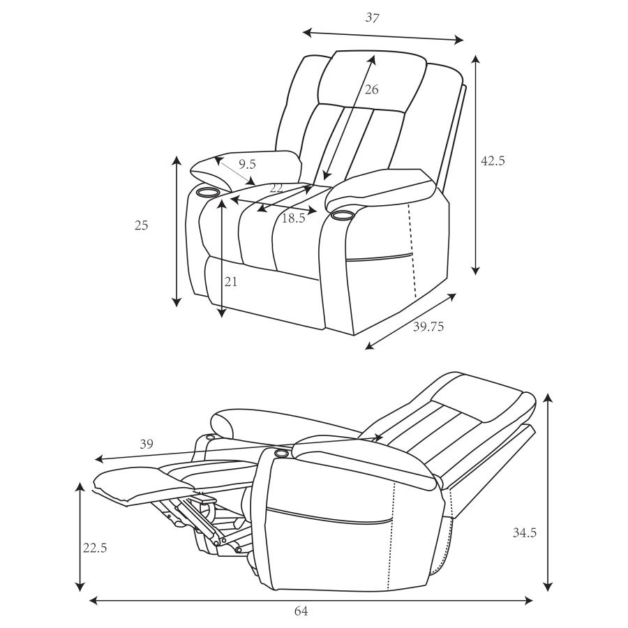 (image for) Houston Upholstered Power Lift Recliner Grey