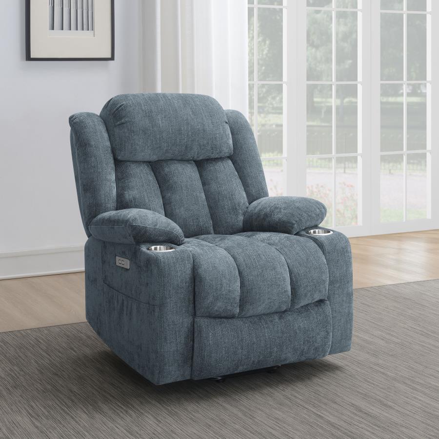 (image for) Houston Upholstered Power Lift Recliner Slate Blue