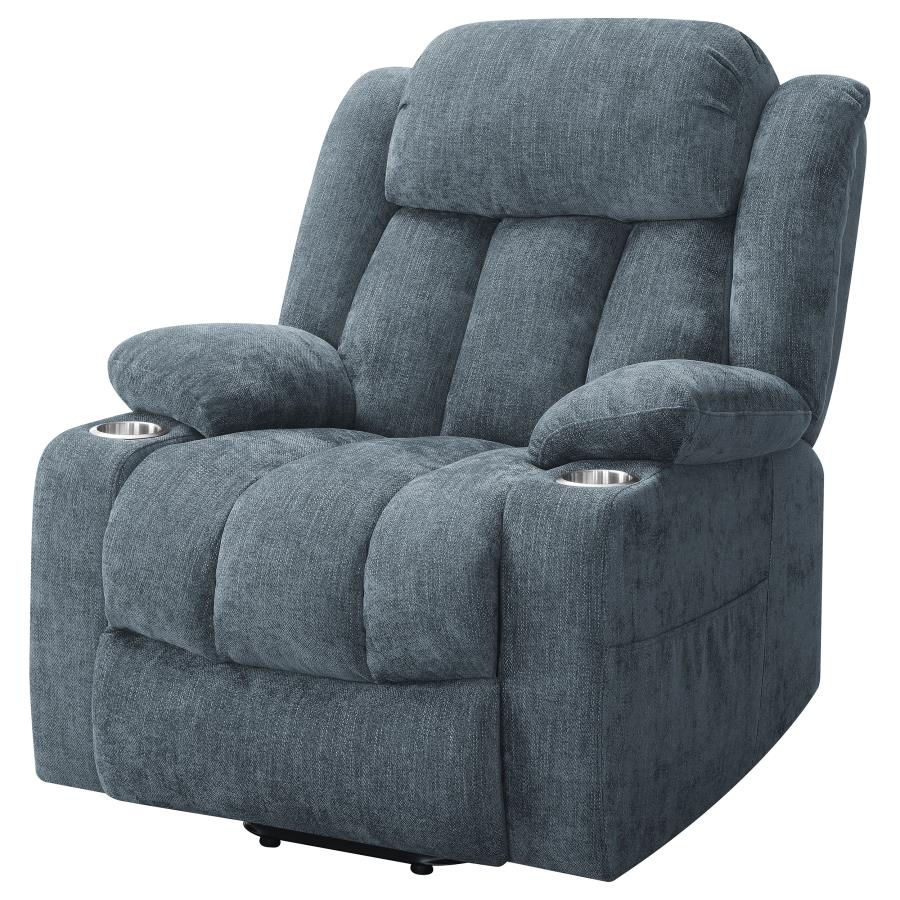 (image for) Houston Upholstered Power Lift Recliner Slate Blue