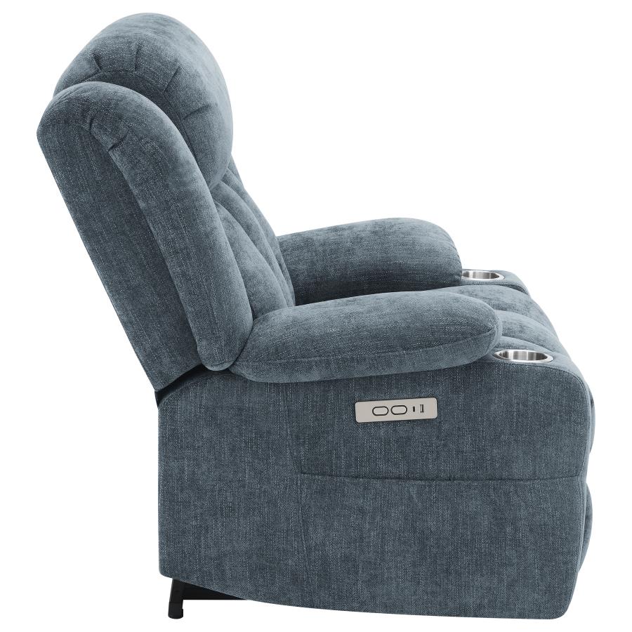 (image for) Houston Upholstered Power Lift Recliner Slate Blue