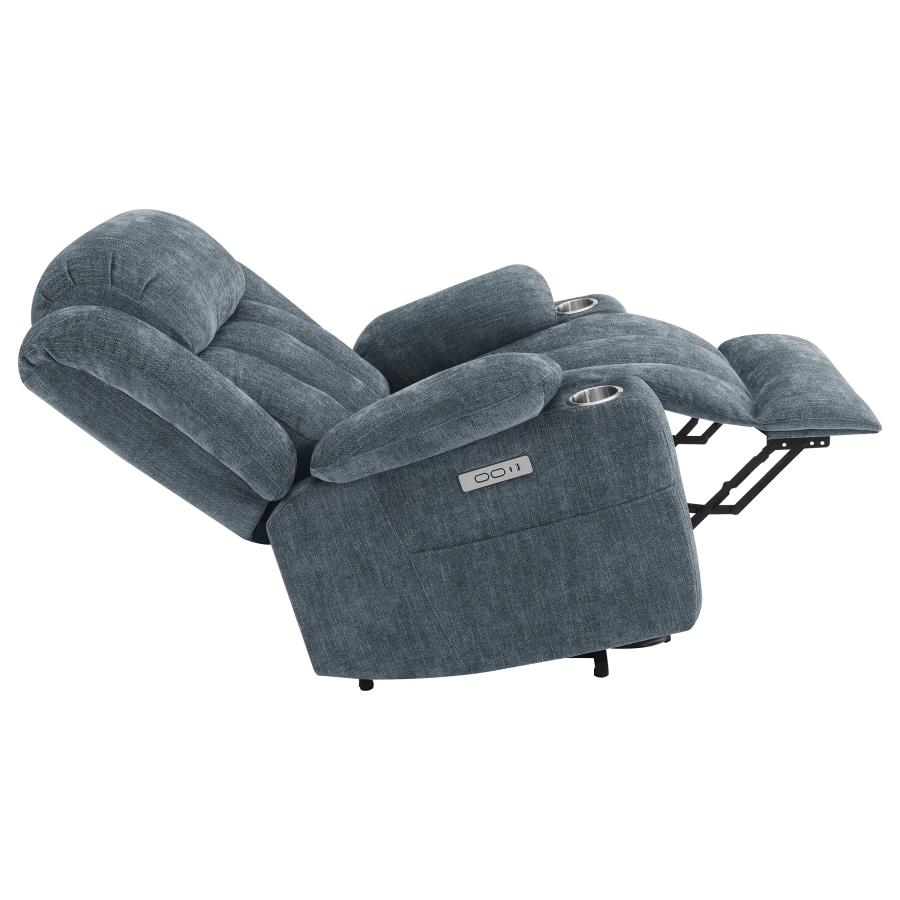 (image for) Houston Upholstered Power Lift Recliner Slate Blue