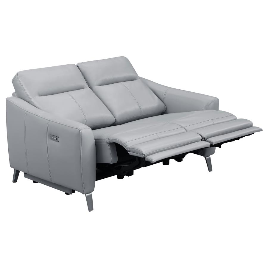 (image for) Derek Upholstered Power Reclining Loveseat Light Grey