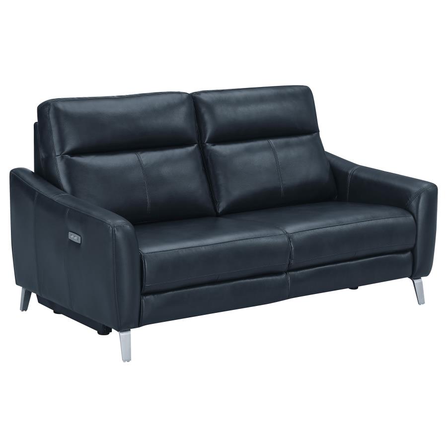 (image for) Derek 2-piece Upholstered Power Reclining Sofa Set Blue