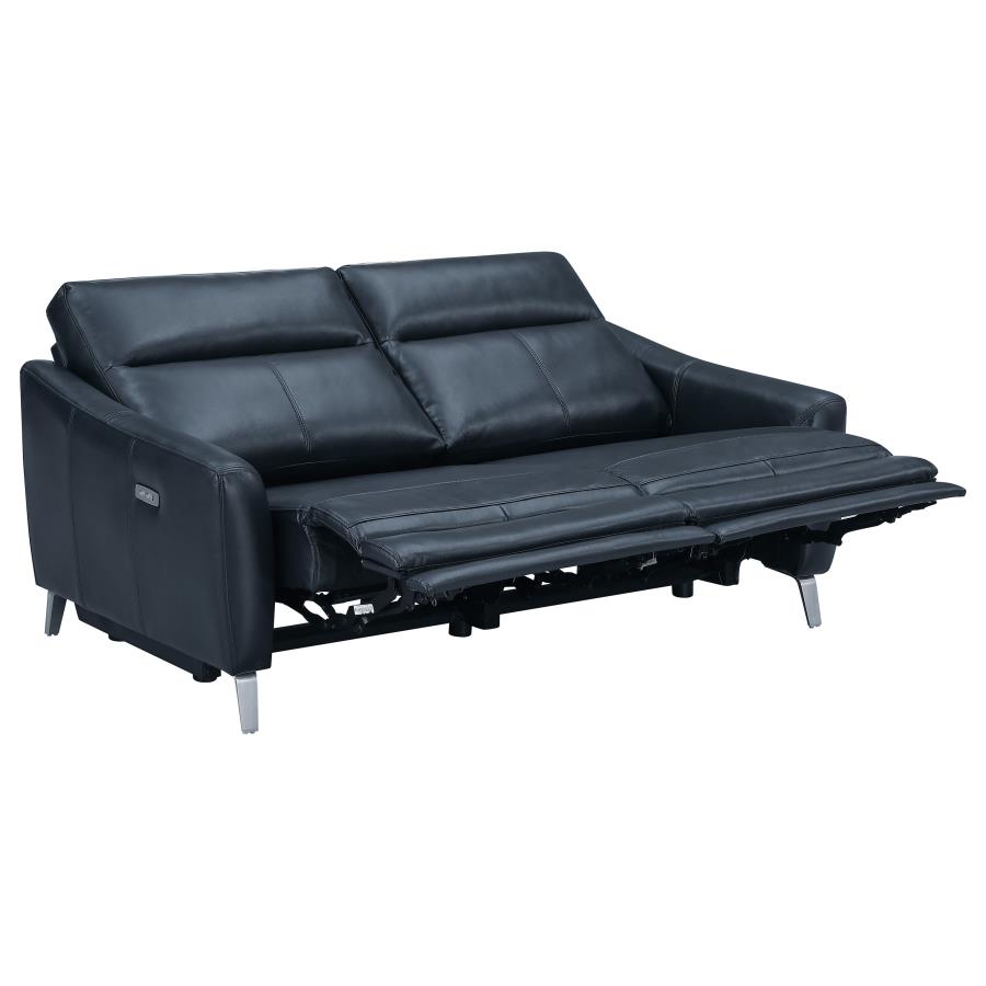 (image for) Derek 2-piece Upholstered Power Reclining Sofa Set Blue