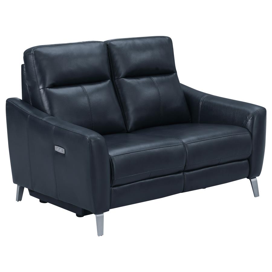 (image for) Derek 2-piece Upholstered Power Reclining Sofa Set Blue