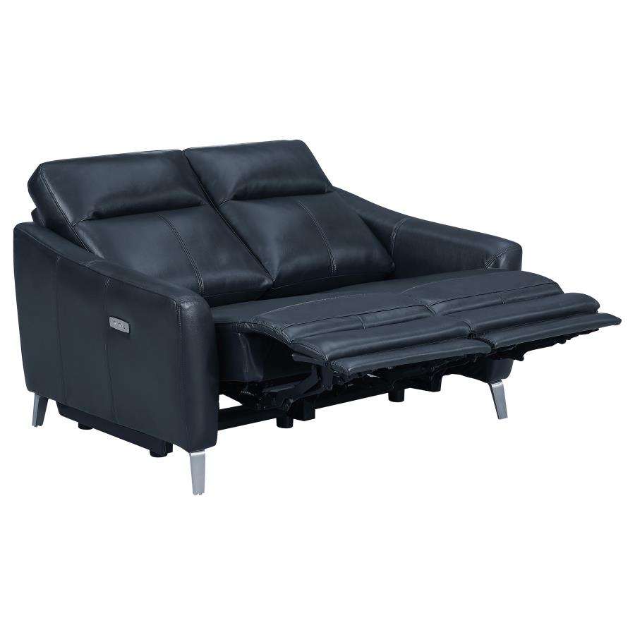 (image for) Derek 2-piece Upholstered Power Reclining Sofa Set Blue