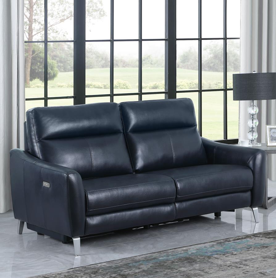 (image for) Derek Upholstered Power Reclining Sofa Blue