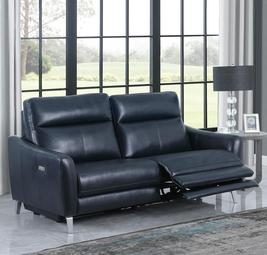 (image for) Derek Upholstered Power Reclining Sofa Blue