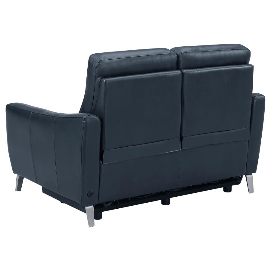 (image for) Derek Upholstered Power Reclining Loveseat Blue