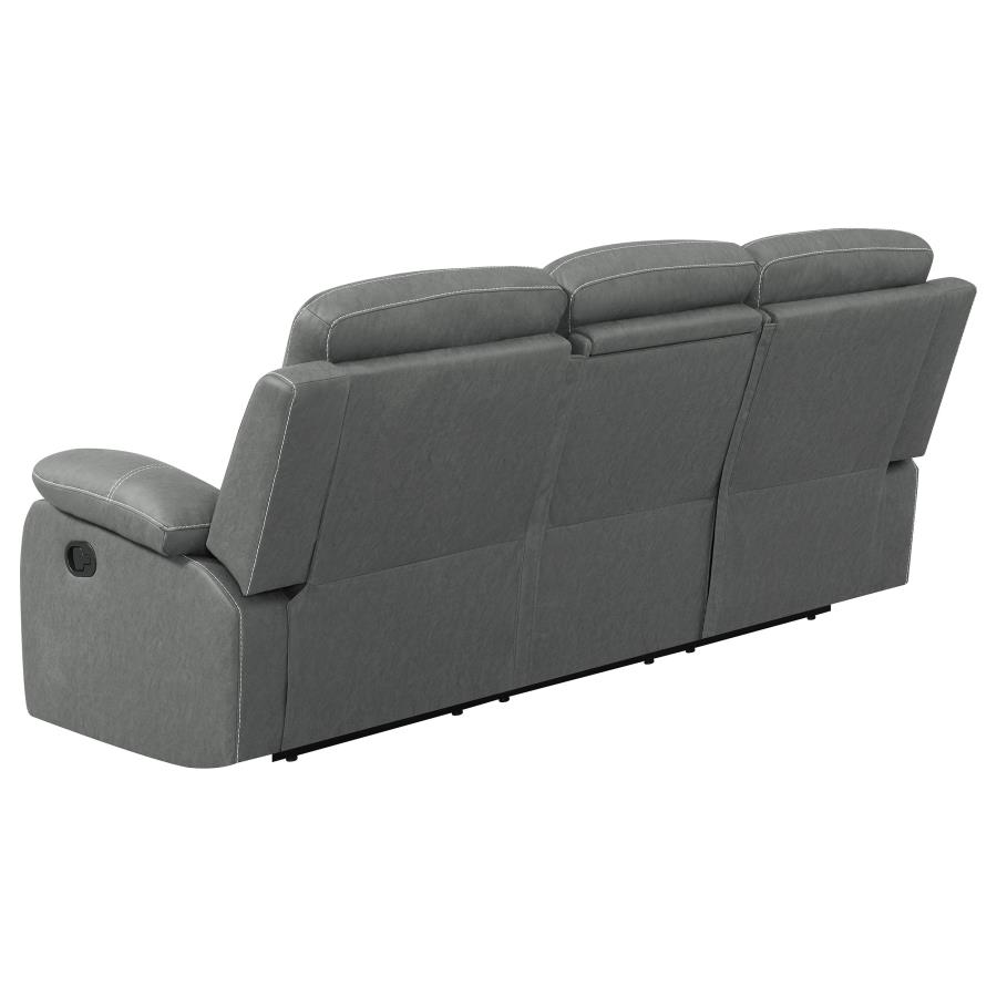 (image for) Nova Upholstered Padded Arm Reclining Sofa Dark Grey