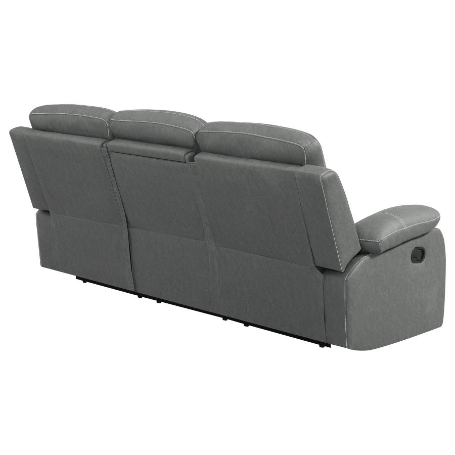 (image for) Nova Upholstered Padded Arm Reclining Sofa Dark Grey