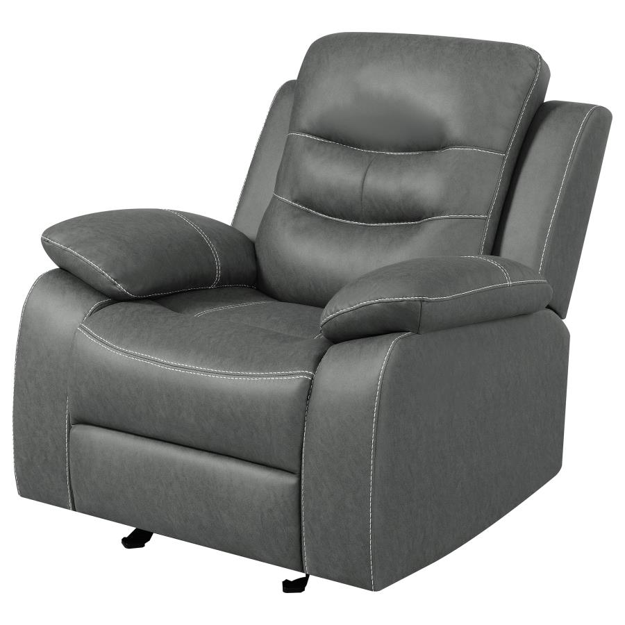 (image for) Nova Upholstered Padded Arm Glider Recliner Dark Grey