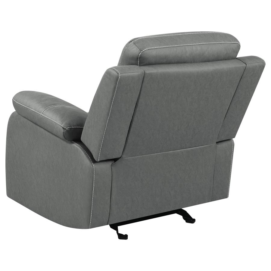 (image for) Nova Upholstered Padded Arm Glider Recliner Dark Grey