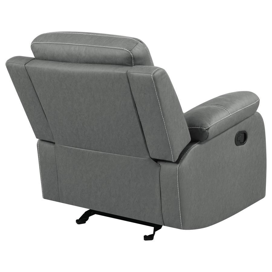 (image for) Nova Upholstered Padded Arm Glider Recliner Dark Grey