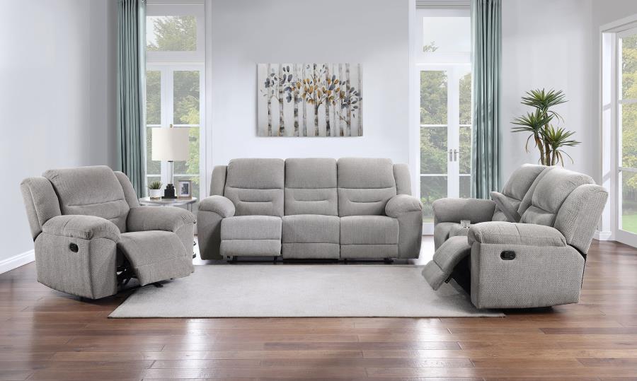 (image for) Gilson 3-piece Chenille Upholstered Sofa Set Grey