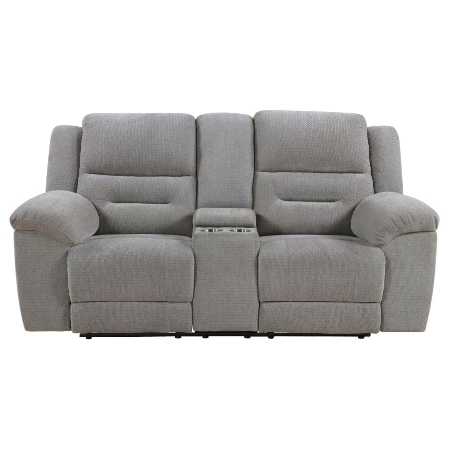 (image for) Gilson Chenille Upholstered Reclining Loveseat Grey