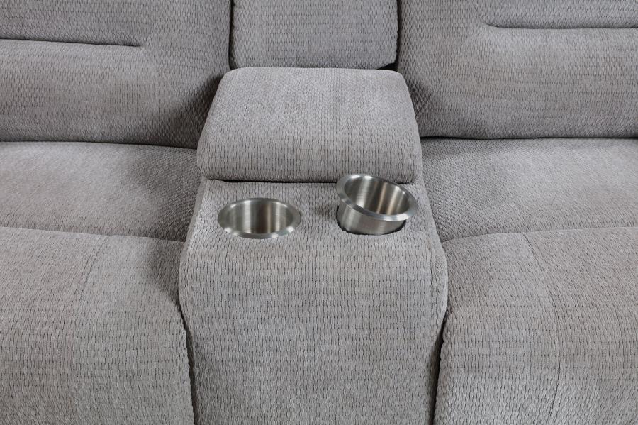 (image for) Gilson Chenille Upholstered Reclining Loveseat Grey