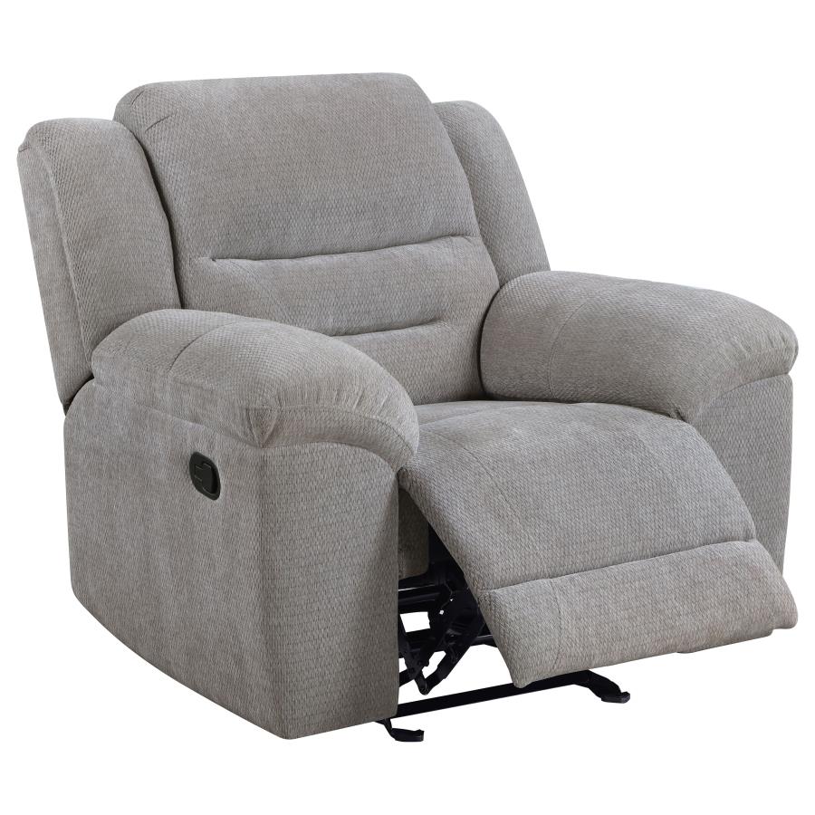 (image for) Gilson Chenille Upholstered Reclining Glider Recliner Grey