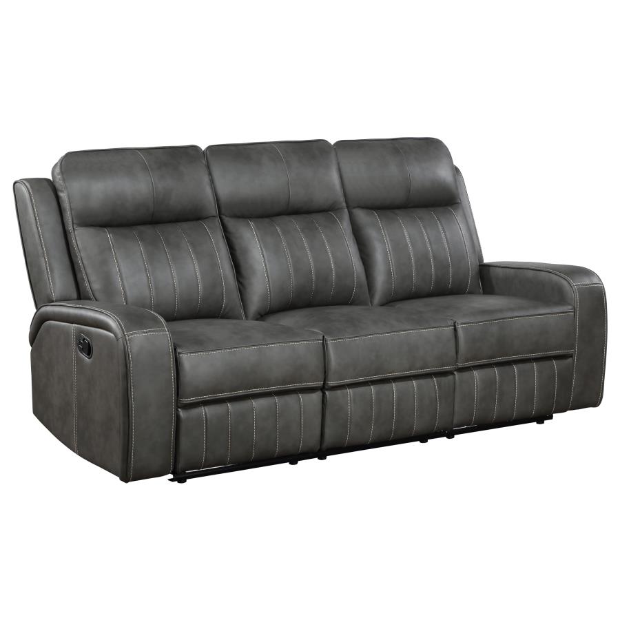 (image for) Raelynn 2-piece Upholstered Reclining Sofa Set Grey