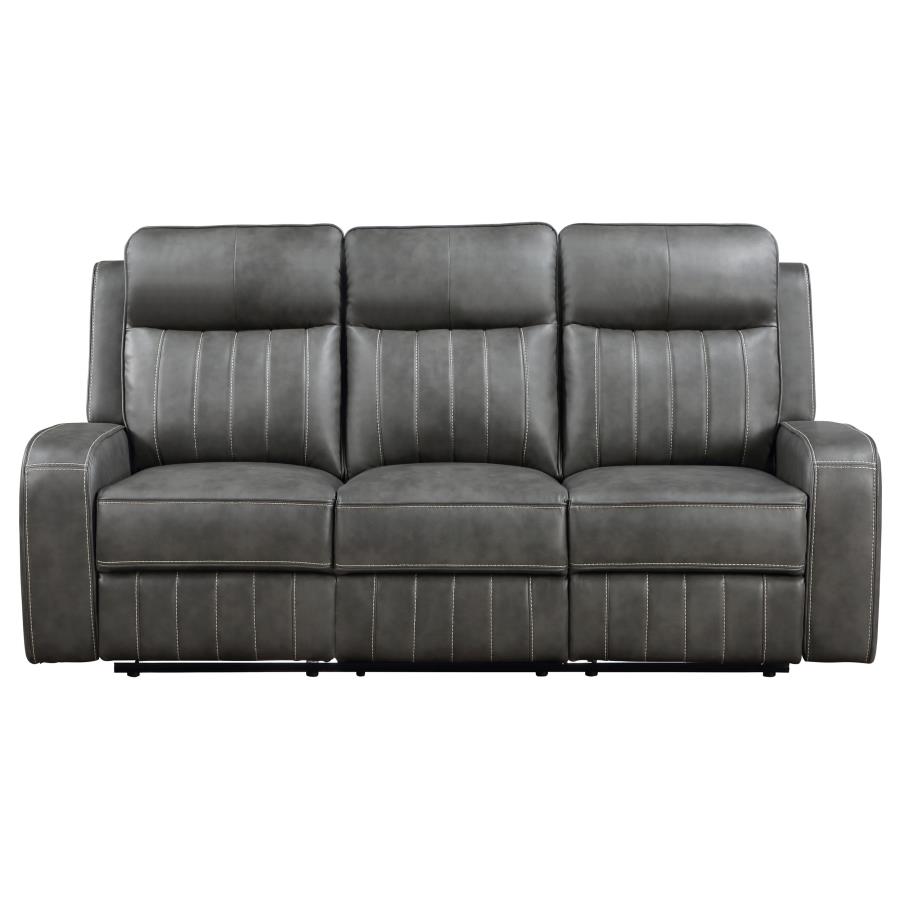 (image for) Raelynn 2-piece Upholstered Reclining Sofa Set Grey