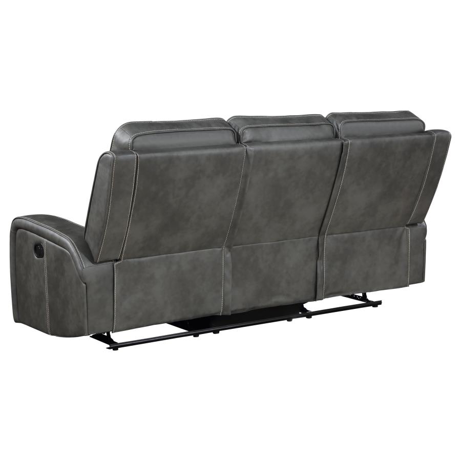 (image for) Raelynn 3-piece Upholstered Reclining Sofa Set Grey