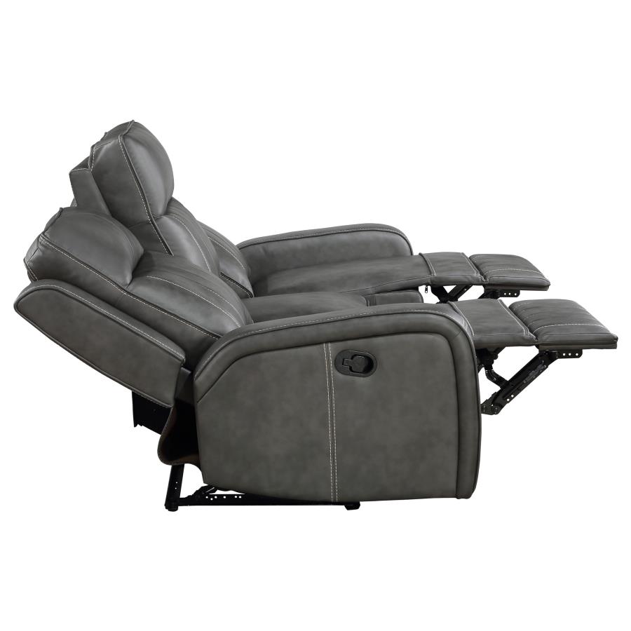 (image for) Raelynn 3-piece Upholstered Reclining Sofa Set Grey