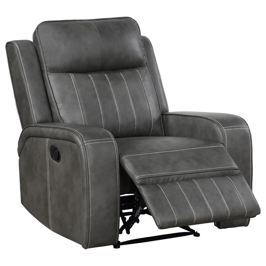 (image for) Raelynn 3-piece Upholstered Reclining Sofa Set Grey