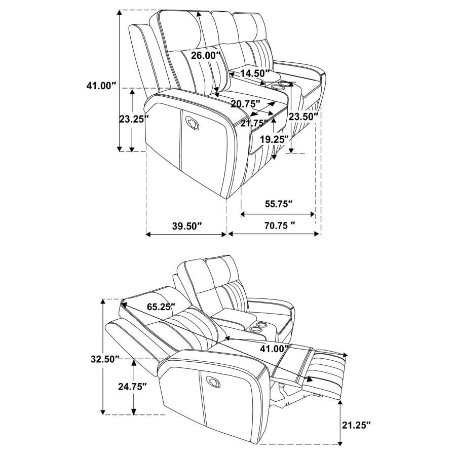 (image for) Raelynn 3-piece Upholstered Reclining Sofa Set Grey