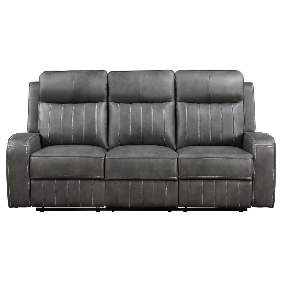 (image for) Raelynn Upholstered Track Arm Motion Sofa Grey