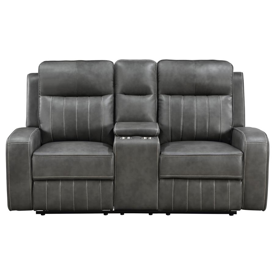 (image for) Raelynn Upholstered Track Arm Motion Loveseat Grey