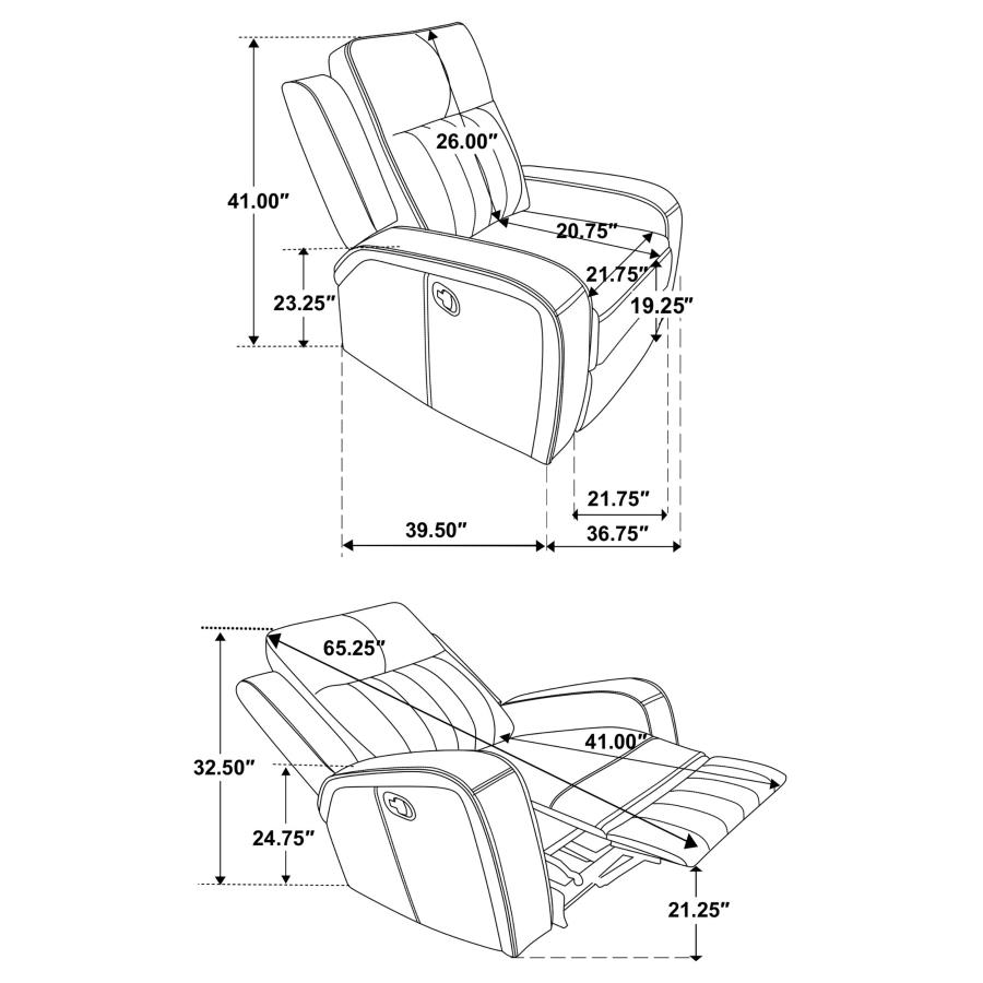 (image for) Raelynn Upholstered Track Arm Recliner Grey