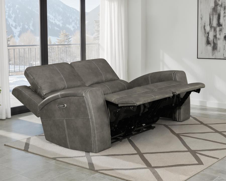 (image for) Brickston Triple Power Reclining Loveseat Charcoal