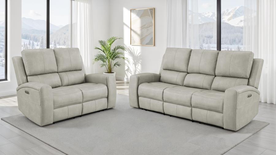 (image for) Brickston 2-piece Triple Power Reclining Sofa Set Grey