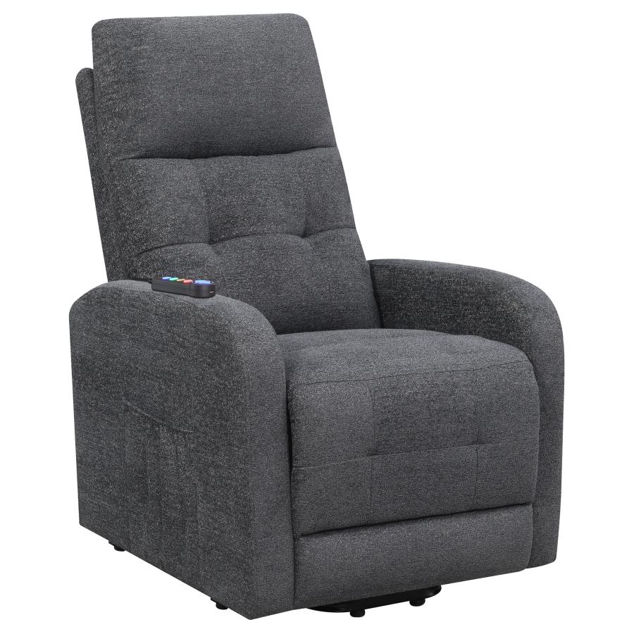 (image for) Howie Upholstered Power Lift Massage Chair Charcoal - Click Image to Close