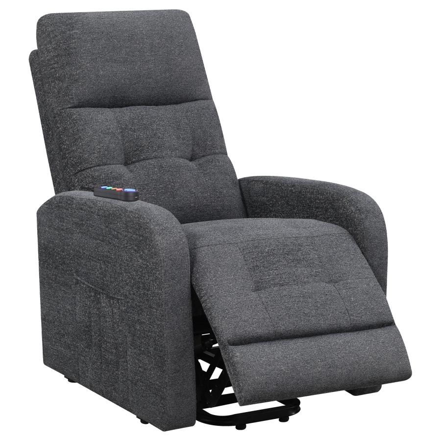 (image for) Howie Upholstered Power Lift Massage Chair Charcoal