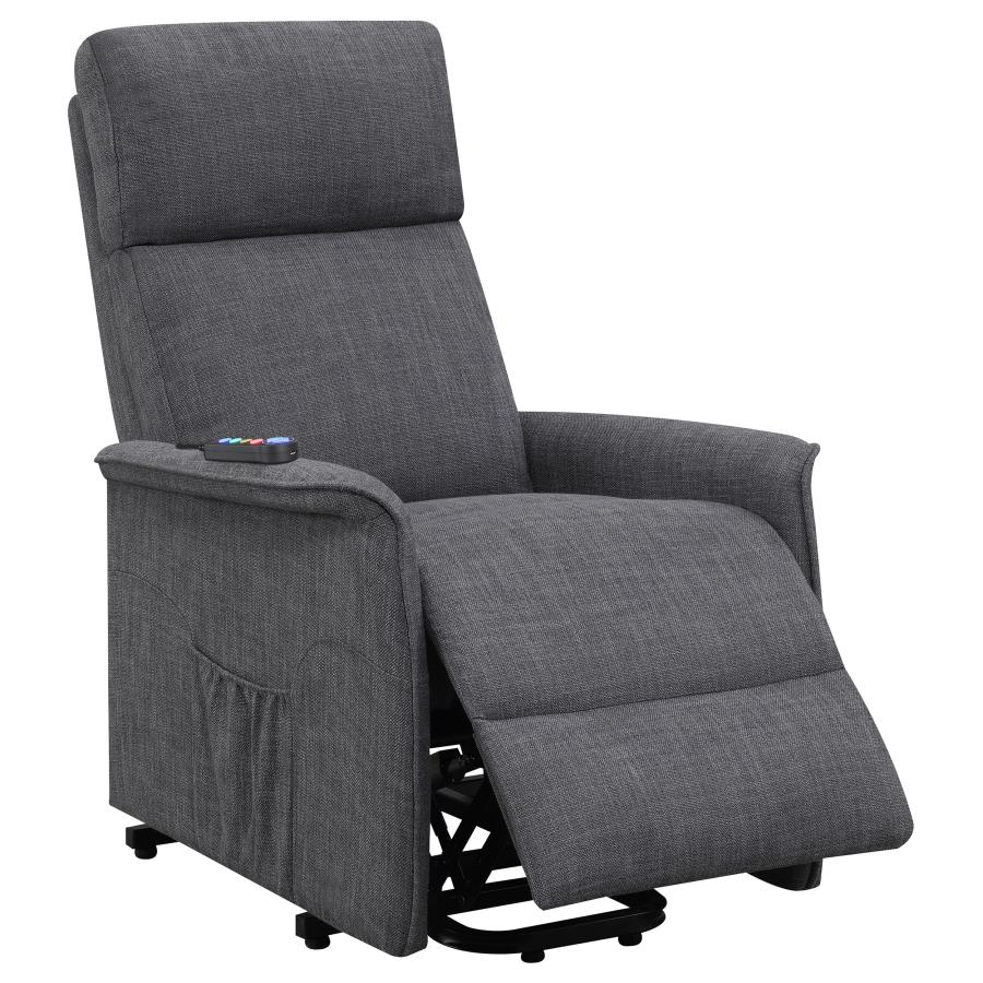 (image for) Herrera Upholstered Power Lift Massage Chair Charcoal