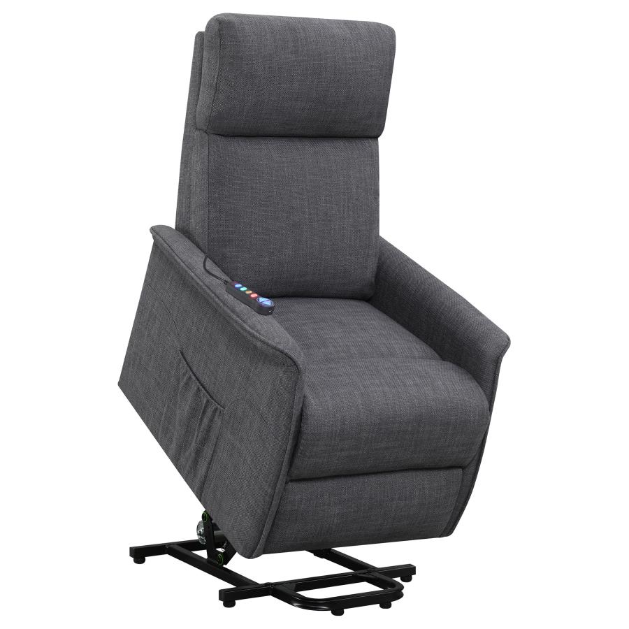 (image for) Herrera Upholstered Power Lift Massage Chair Charcoal