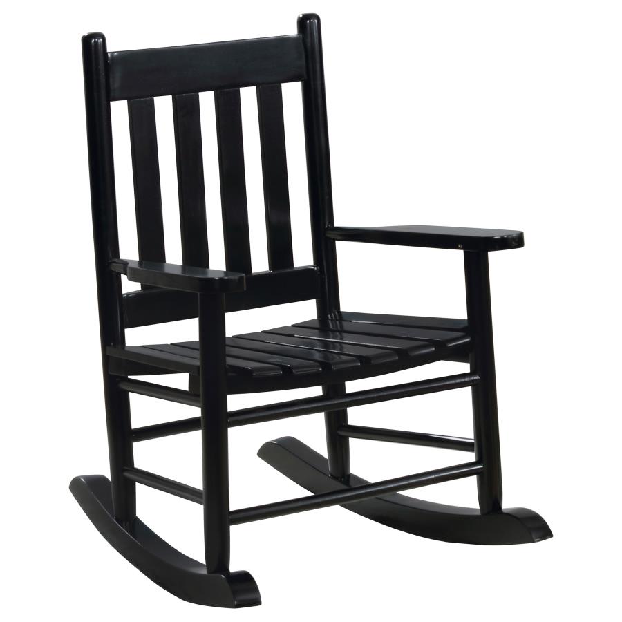 (image for) Annie Slat Back Solid Wood Kids Rocking Chair Black - Click Image to Close