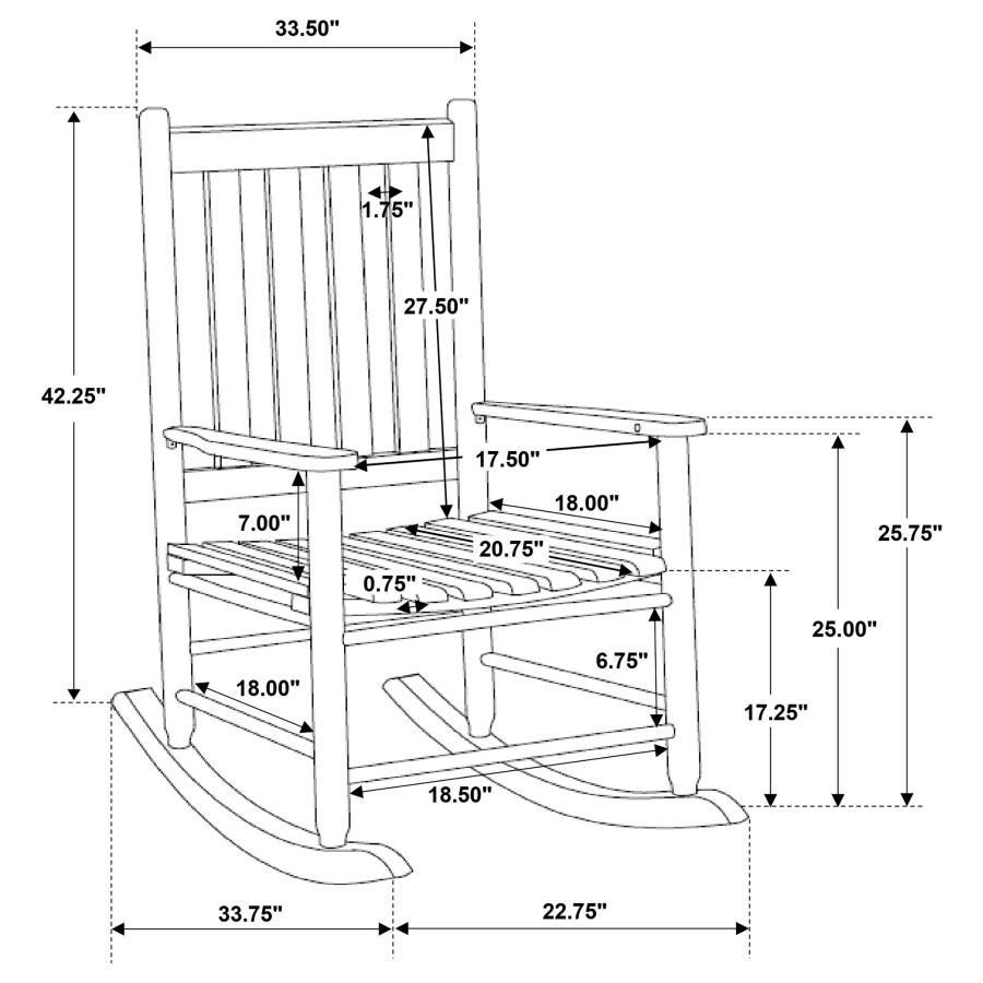 (image for) Annie Slat Back Solid Wood Rocking Chair Black