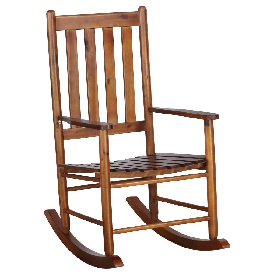 (image for) Annie Slat Back Solid Wood Rocking Chair Golden Brown