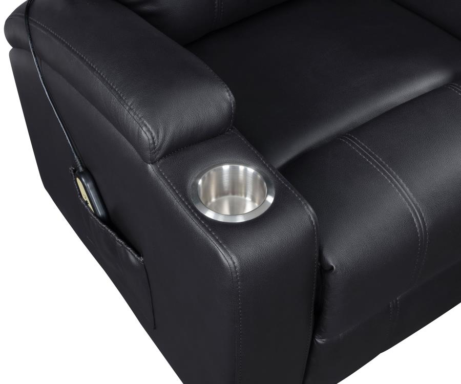 (image for) Armstrong Upholstered Power Lift Massage Recliner Black