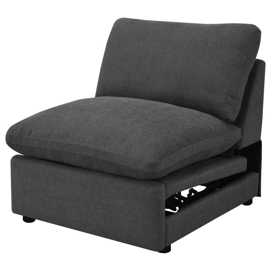 (image for) Collins Modular Power Armless Recliner Dark Grey