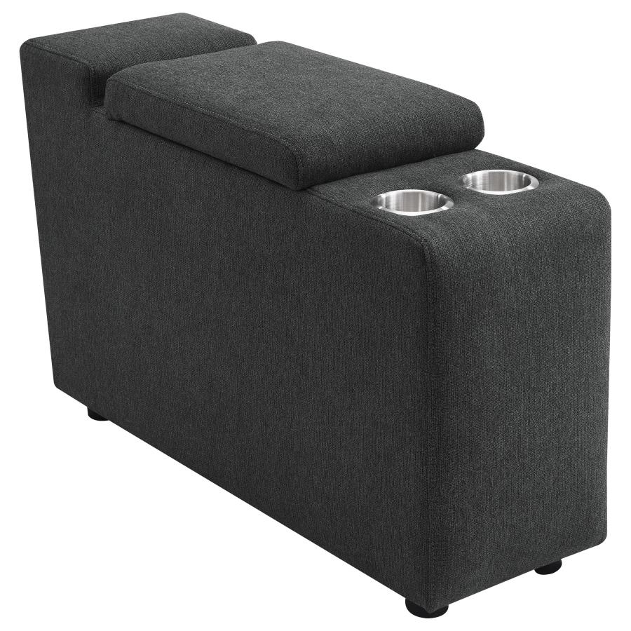 (image for) Collins Upholstered Modular Storage Console Dark Grey